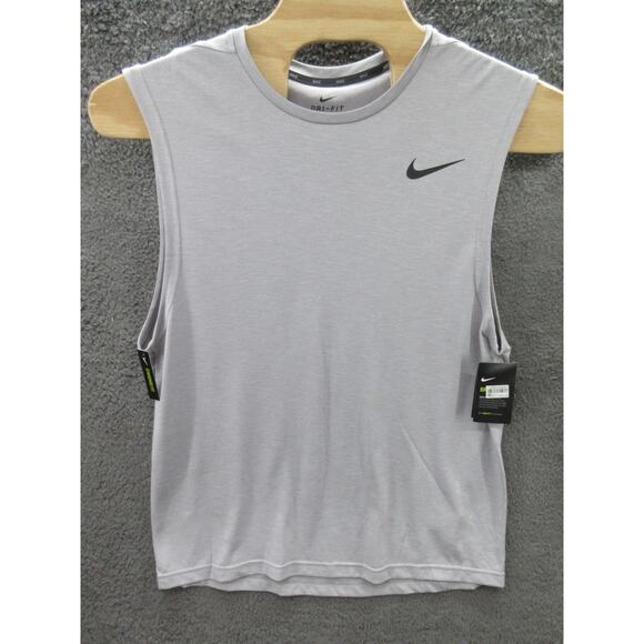 NWT Men's XL Nike Dri-Fit Sleeveless Muscle Athletic Shirt Grey 847802-092 - Picture 1 of 11